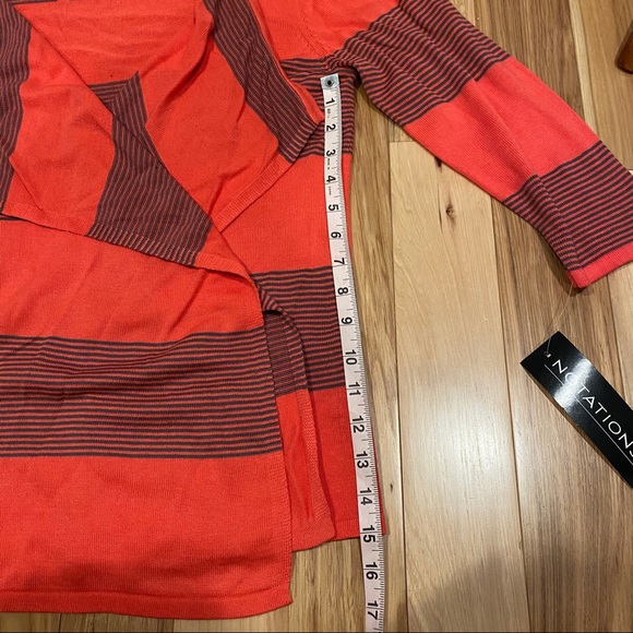 Notations Orange and army green draped cardigan - Picture 9 of 9